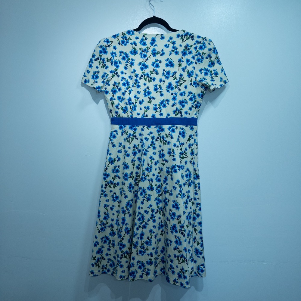 Lindy Bop Blue Blossom Floral Lorraine Tea Midi Dress Medium NWT - Picture 7 of 7